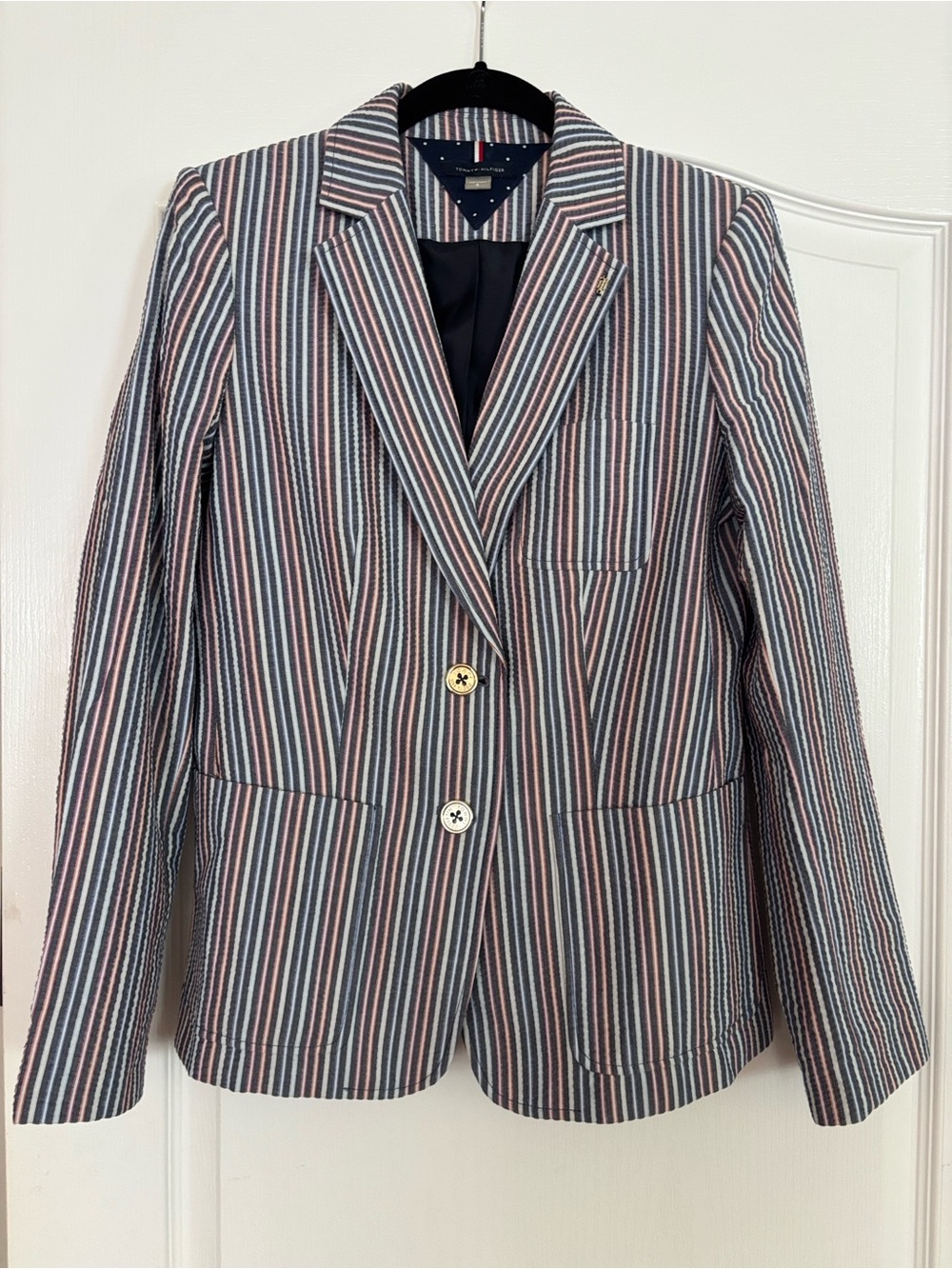 Tommy Hilfiger Striped Blazer in Navy, White & Red